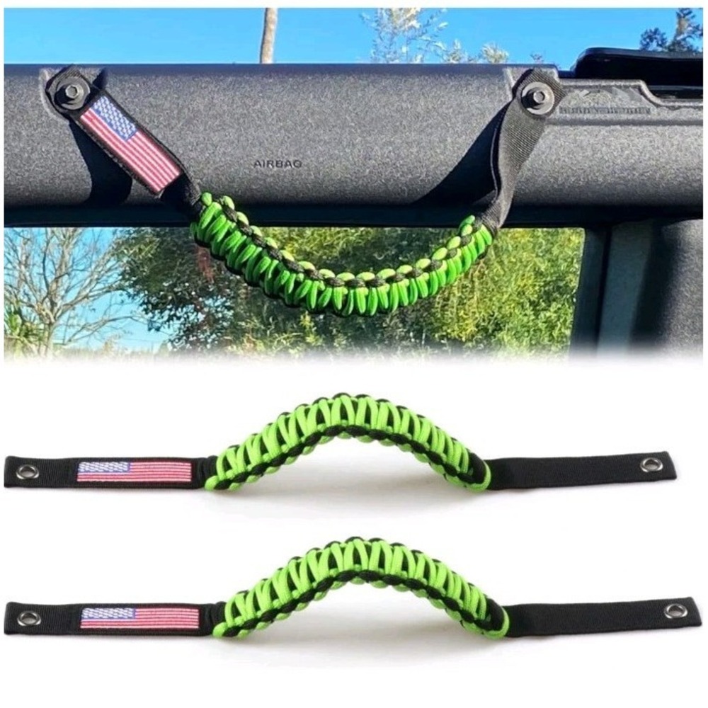 2×Black/Green Roll Bar Grab Handles Grip Handle For Ford Bronco 2021+Accessories